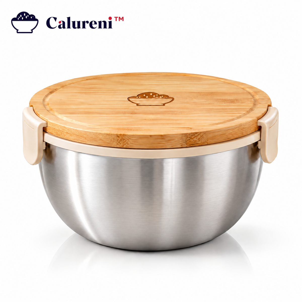 Calureni™ Garden Bowl – Layered Salad Lunch Container with Topping Tray & Dressing Cup for Office Lunches and Meal Prep