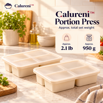 Calureni™ Portion Press – 2-Pack Silicone Freezer Trays with Lids, Four 1-Cup Portions per Tray, for Soup, Sauce & Meal Prep