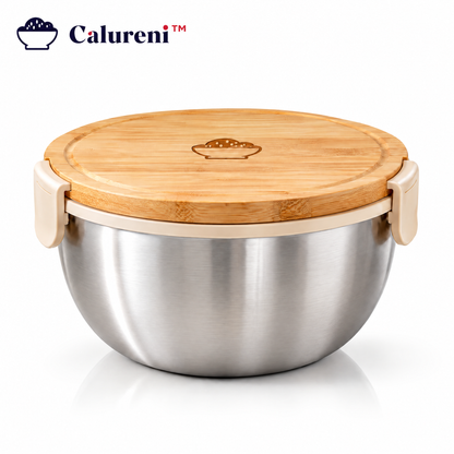 Calureni™ Garden Bowl – Layered Salad Lunch Container with Topping Tray & Dressing Cup for Office Lunches and Meal Prep